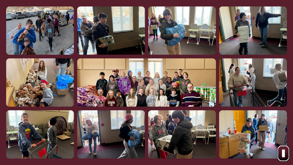 OMS student council 2025 christmas food basket service learning project