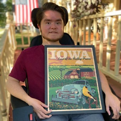 Jordan Wayne with one of his Iowa Prints
