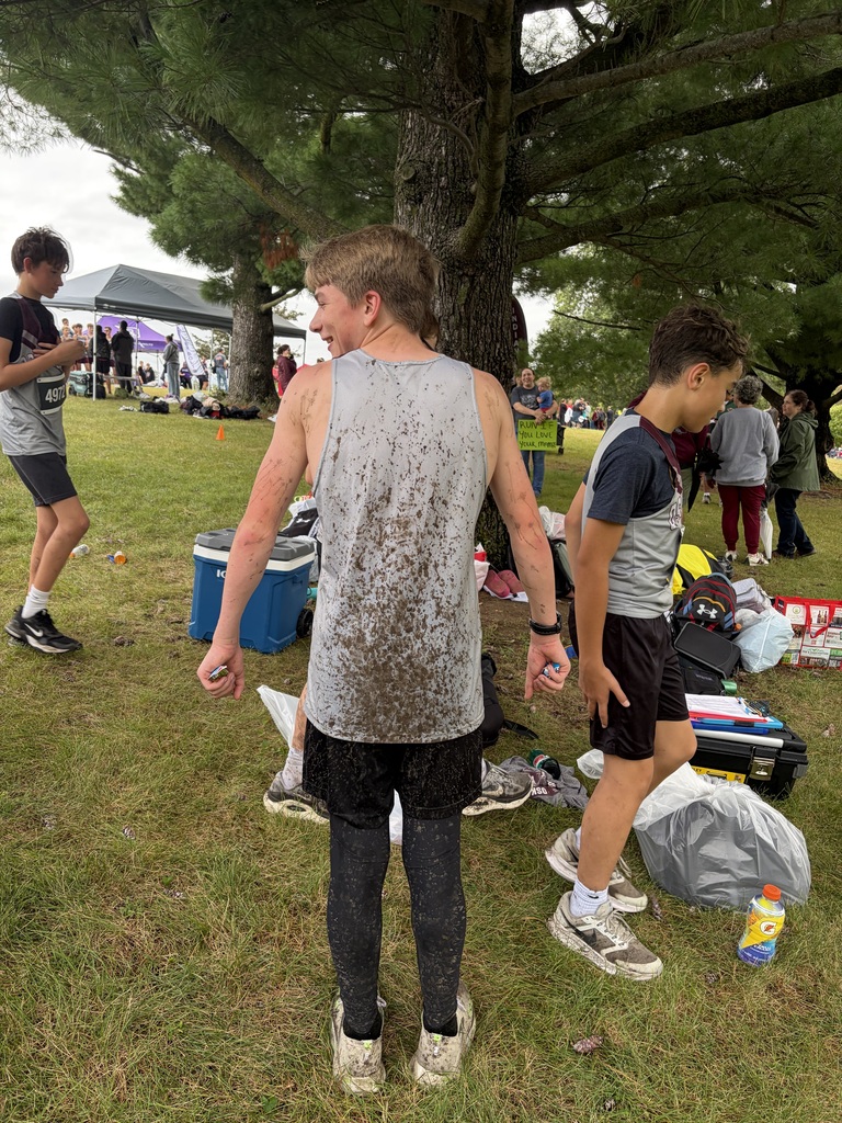 OMS XC student muddy photo
