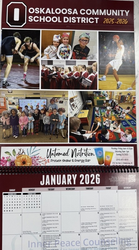 Oskaloosa Student Council Calendar