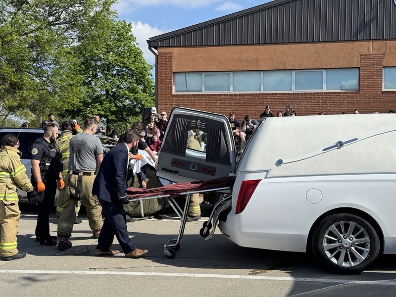 Oskaloosa High School mock car wreck simulation