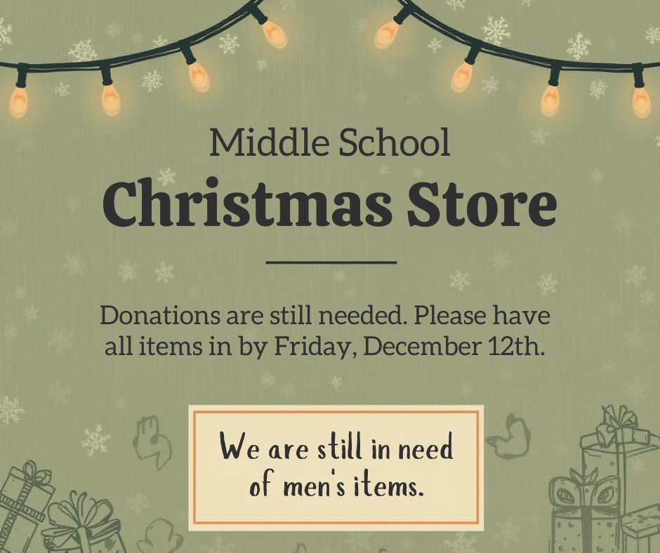 We are still in need of men's items