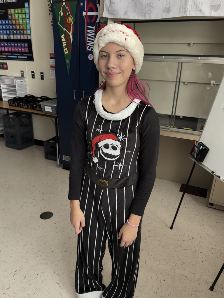 student dressed for Christmas dress up