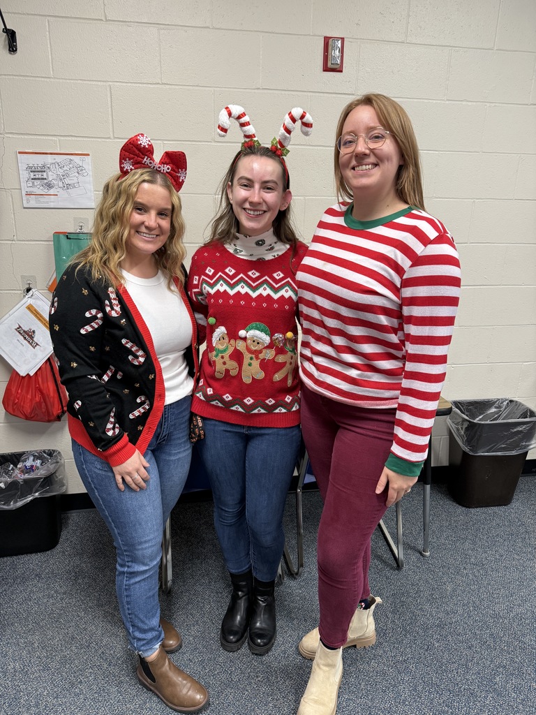 teachers wearing red and white stripes