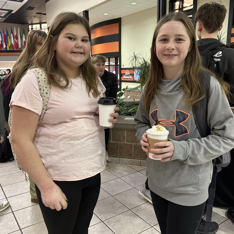 students drinking hot chocolate 