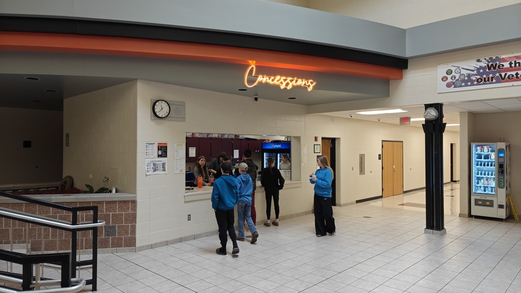 Students at concession stand