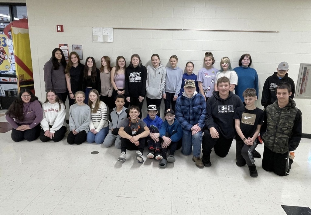 group of middle school students