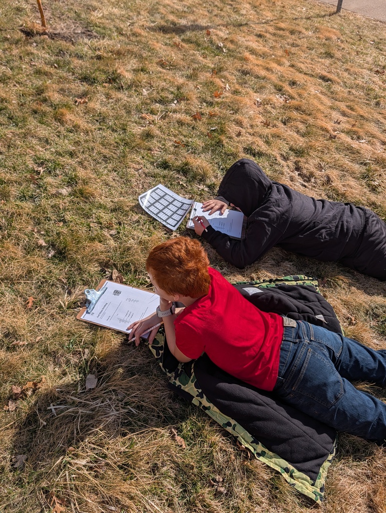 students working outside