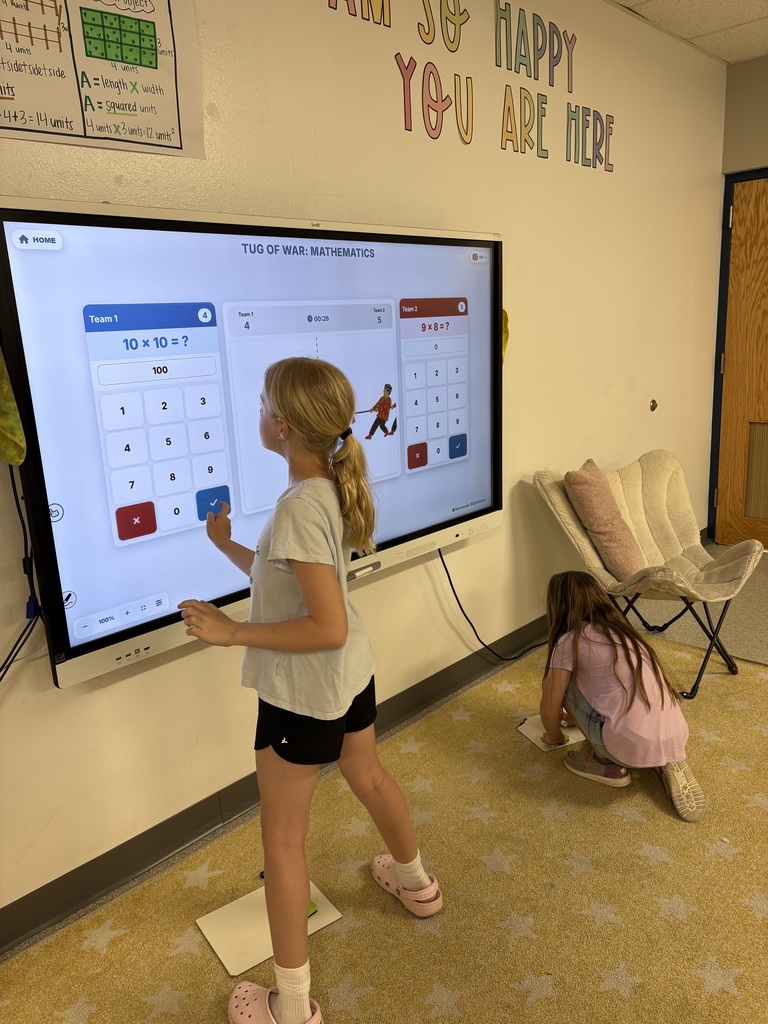 Student playing math game