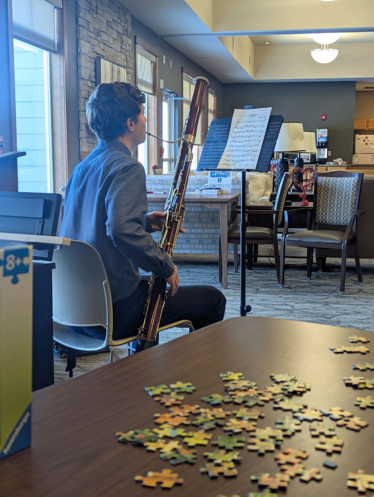 Jonas Playing bassoon