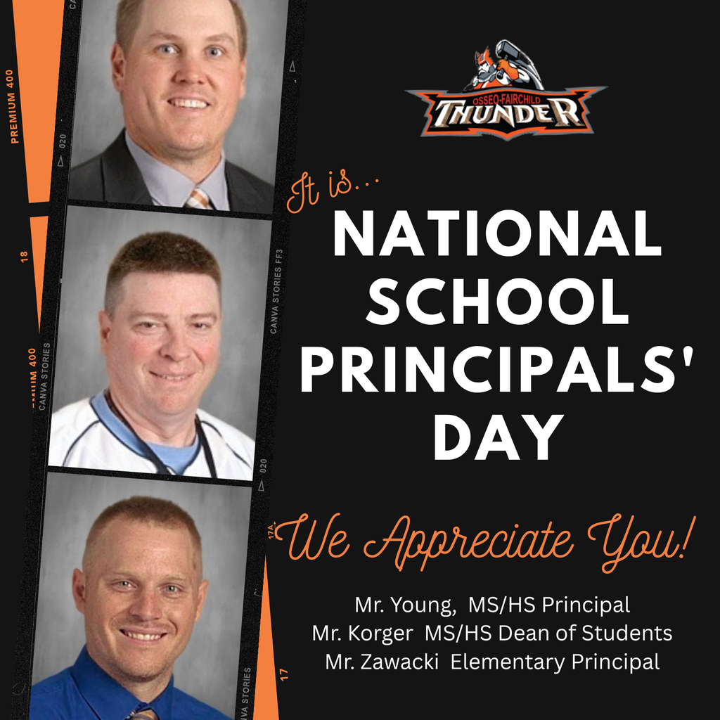 School Principals Day with three images Mr. Young, Mr. Korger and Mr. Zawacki