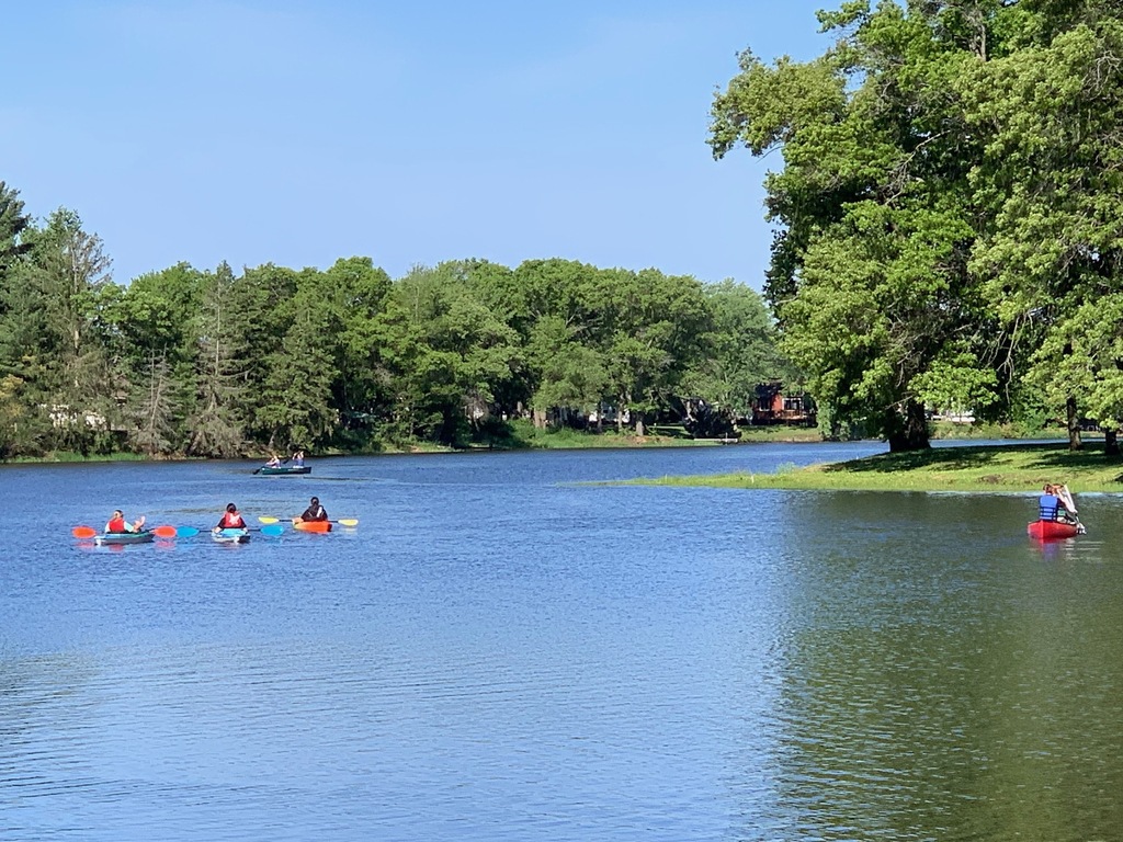 student in kayak