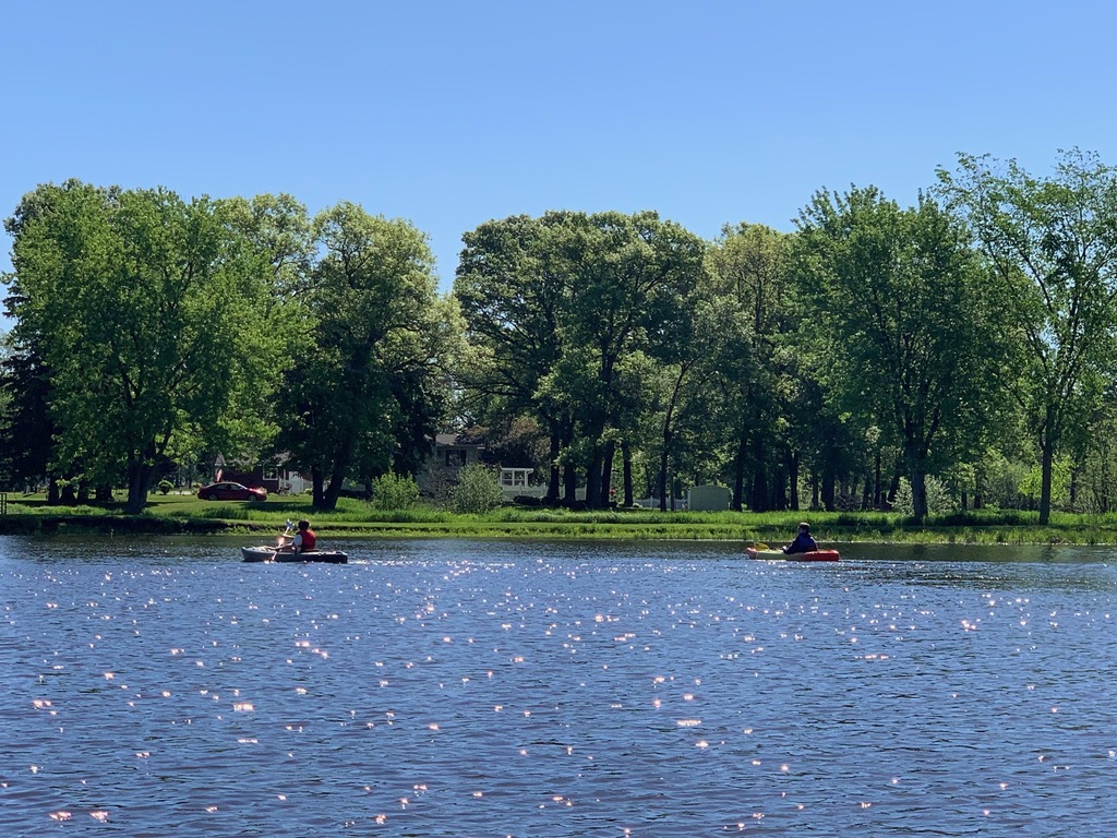 student in kayak