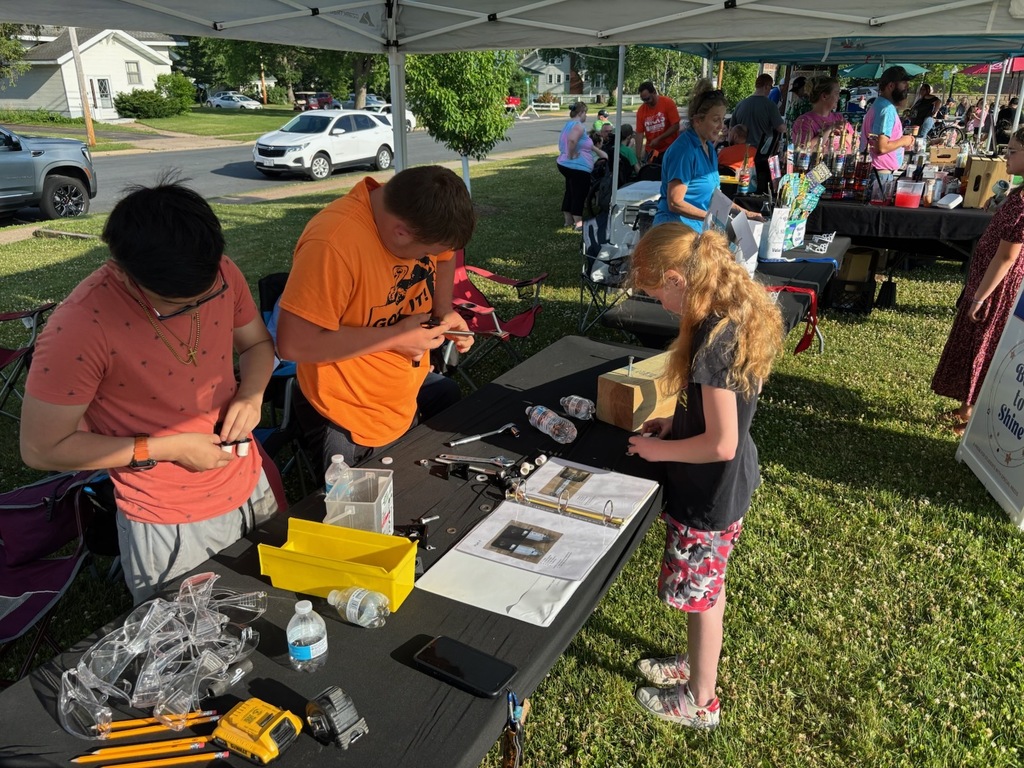 students demonstrating at Music in the Park