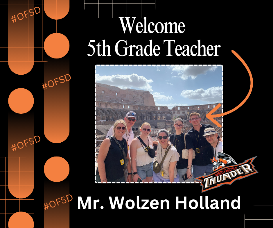Photo of Mr. Holland with his family in Rome   (New fifth grade teacher)