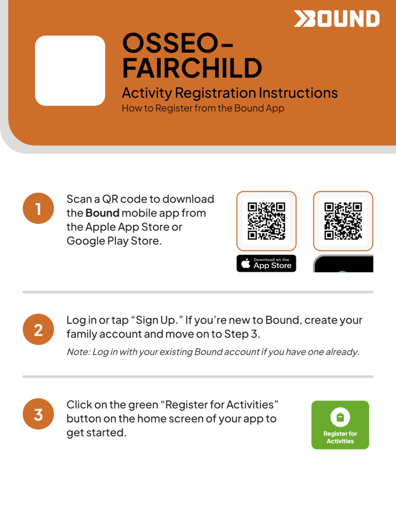 QR Code for Athletic Registration