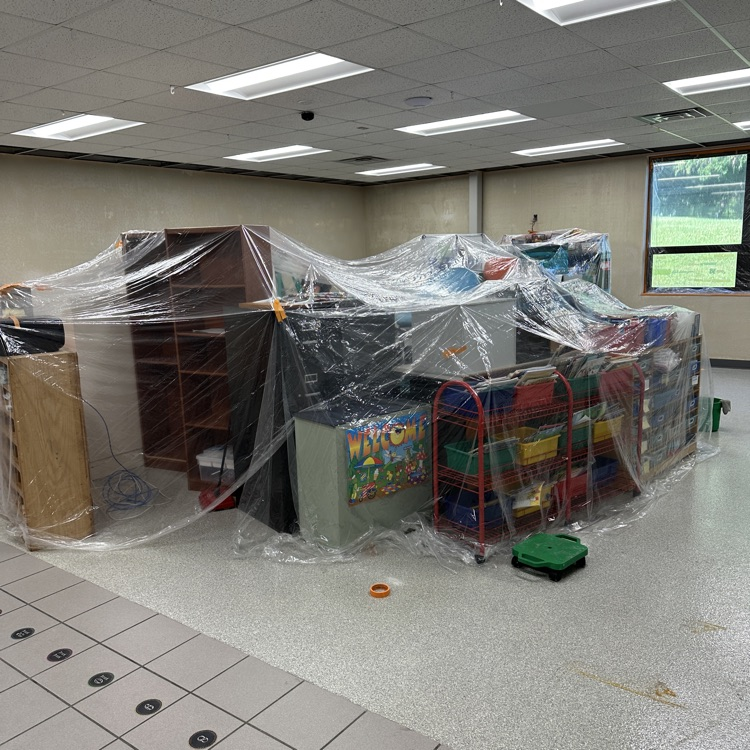 classroom being painted