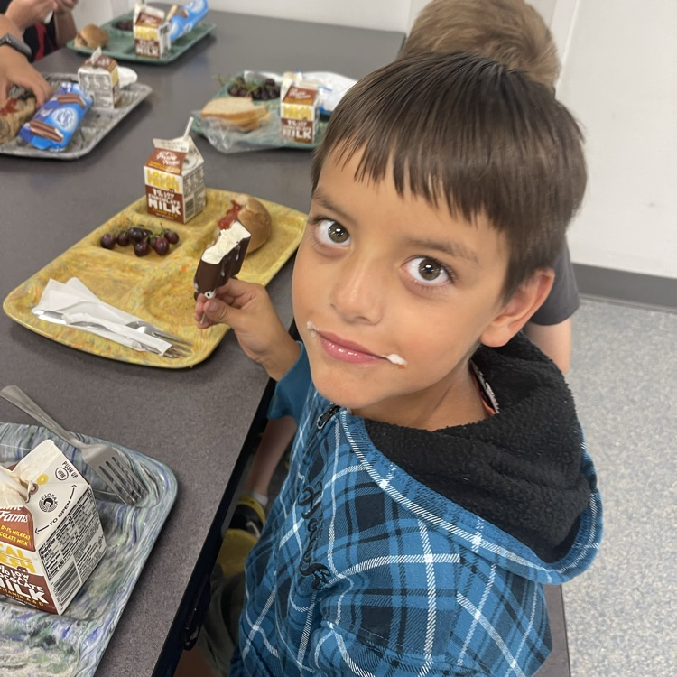 student eating ice cream