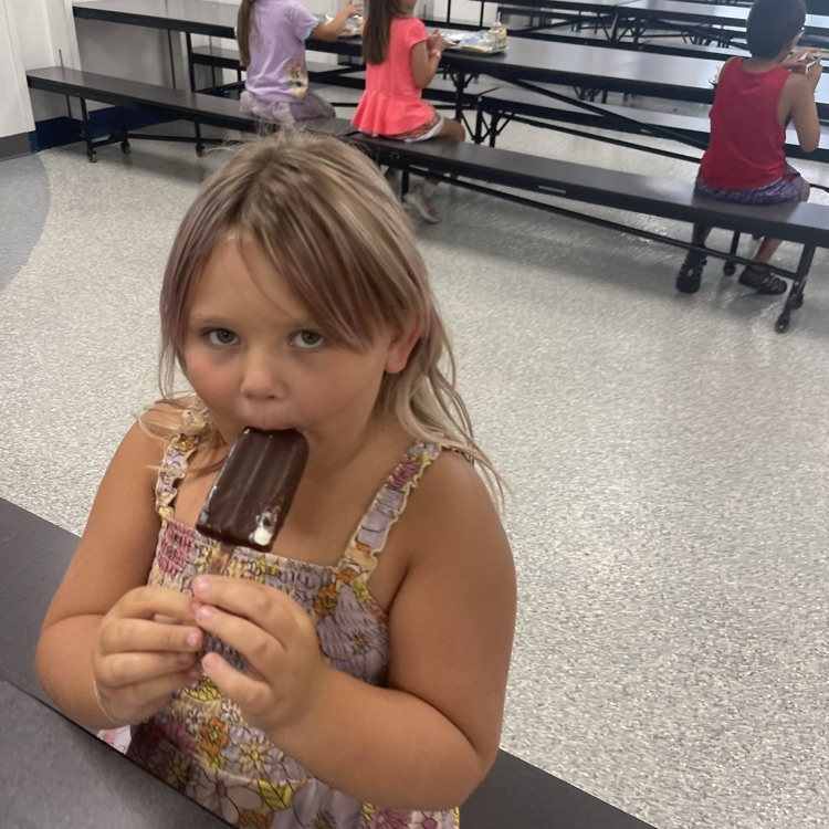 student eating ice cream