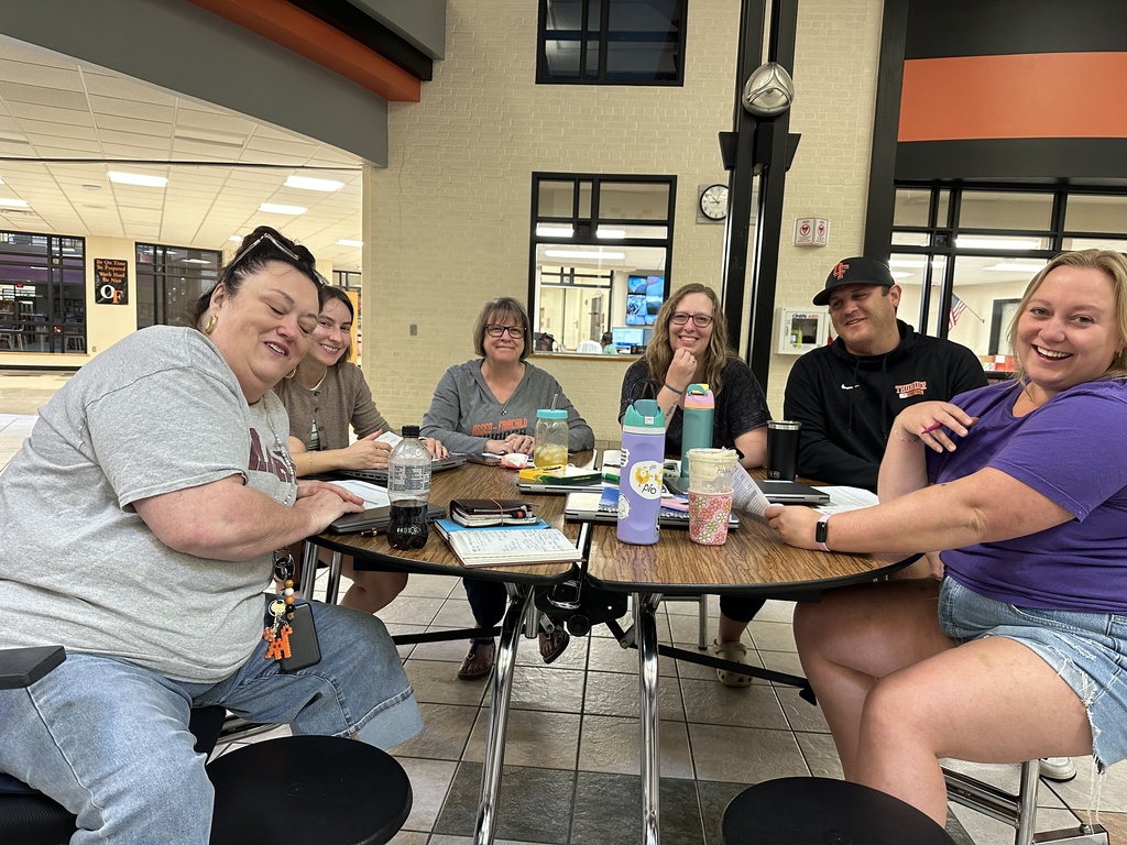 School Staff working at table