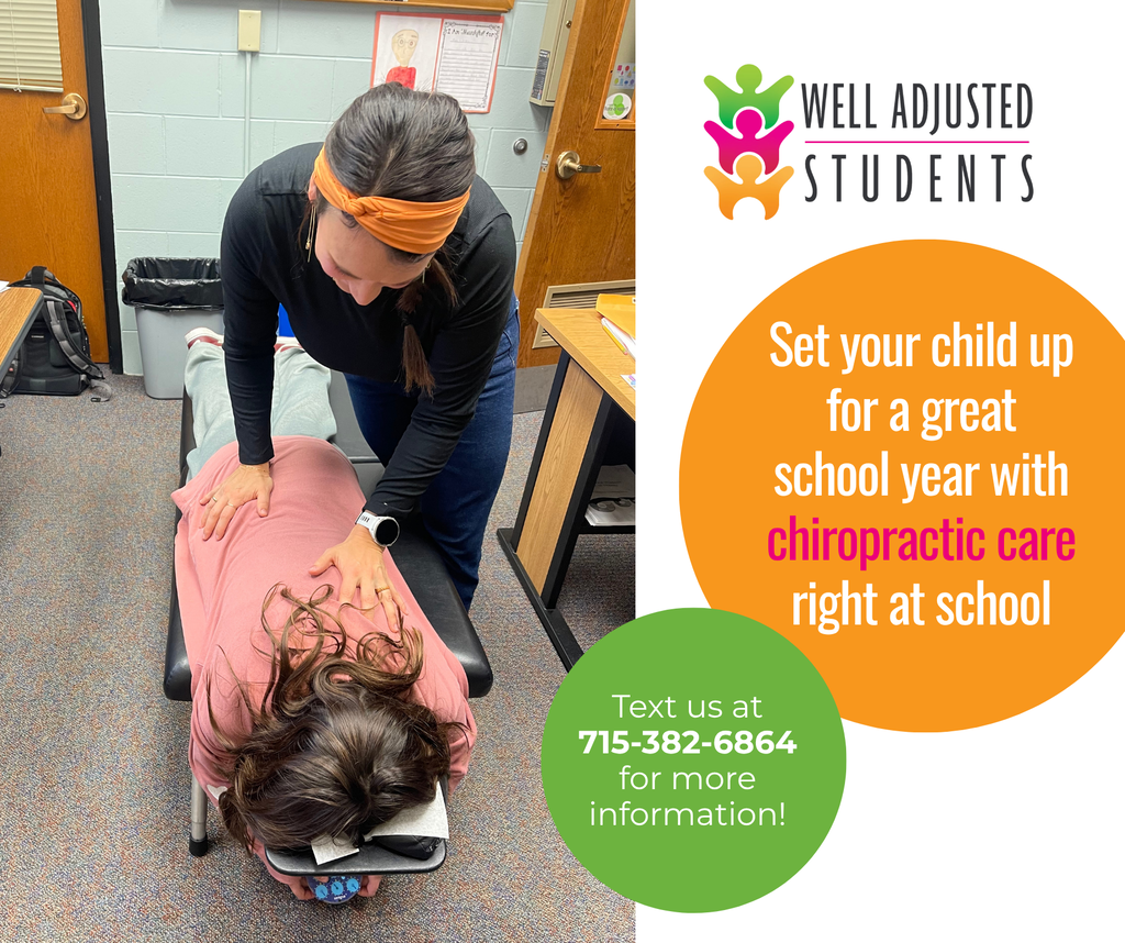 Student receiving chiropractic care