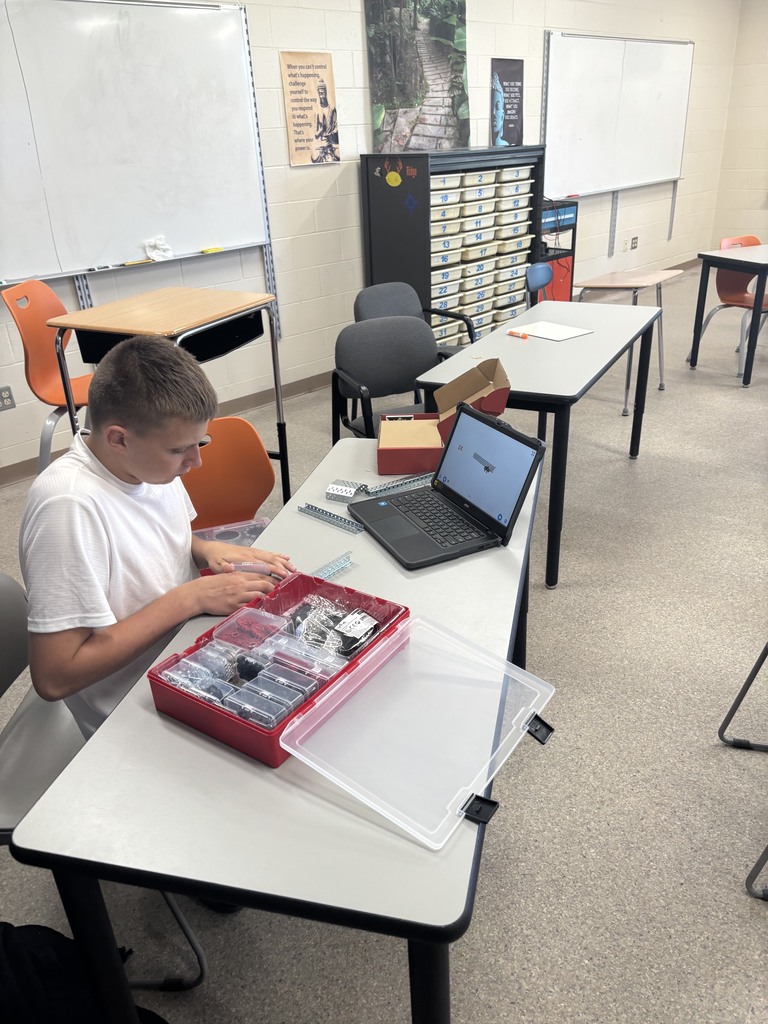Student working on vex robot