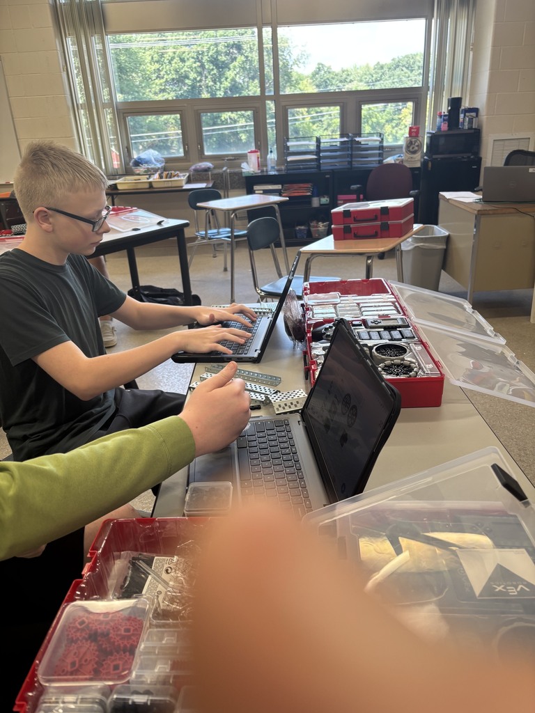 Student working on vex robot