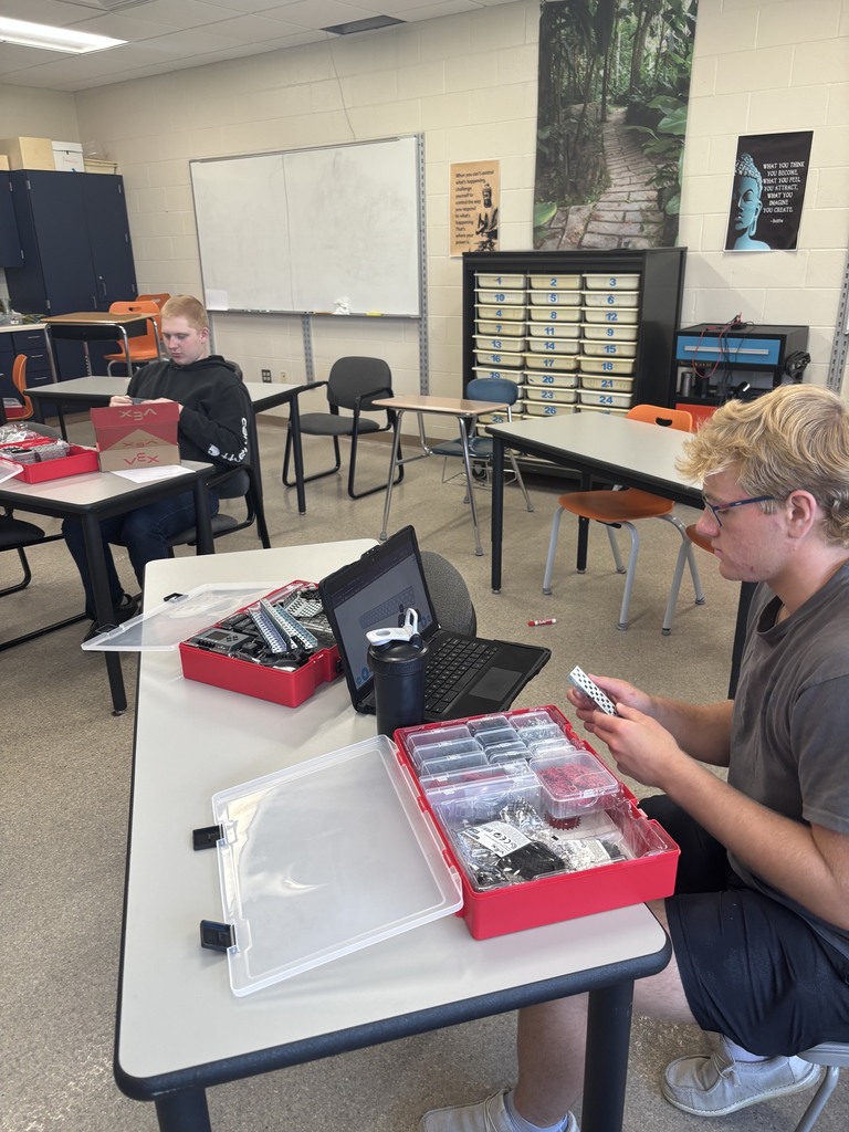 Student working on vex robot