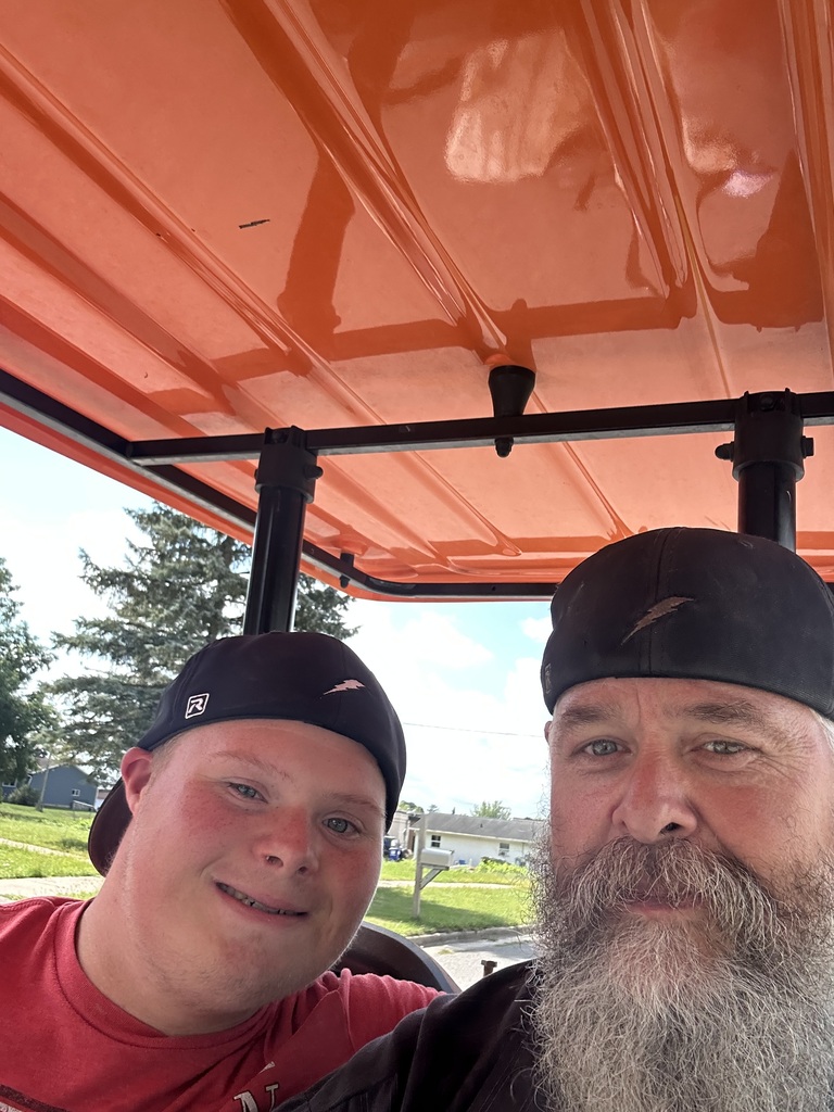max and tom in school golf cart