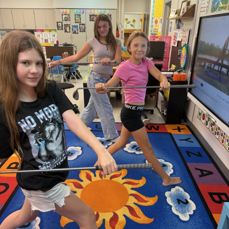 golf girls doing yoga