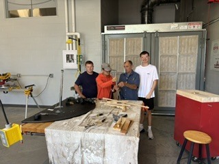 Students working in shop
