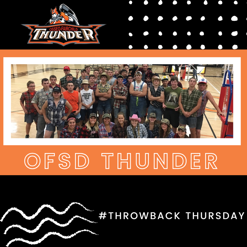 Throwback Thursday. Students on volleyball court dressed in plaid shirts and jeans