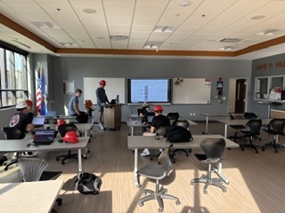 Students working in tech ed classroom