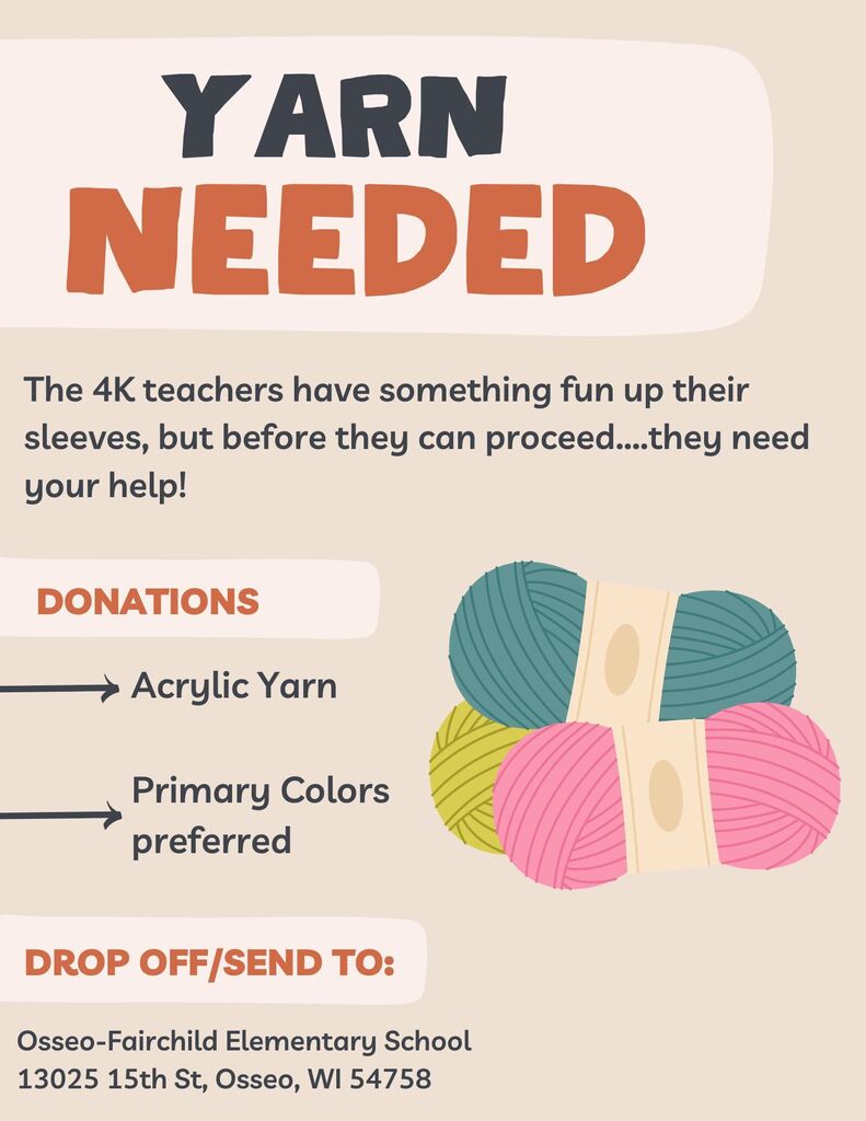 Yarn Needed for 4K classrooms