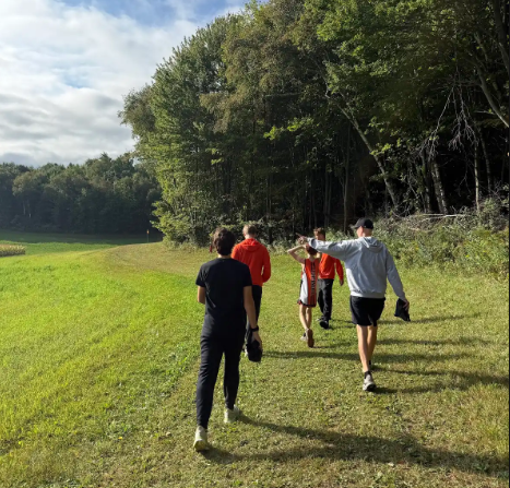 cross country runner walking trail
