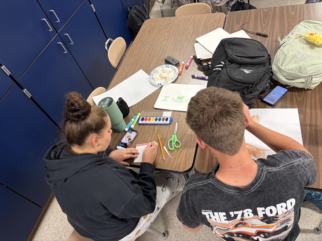 High School Students Painting with watercolors