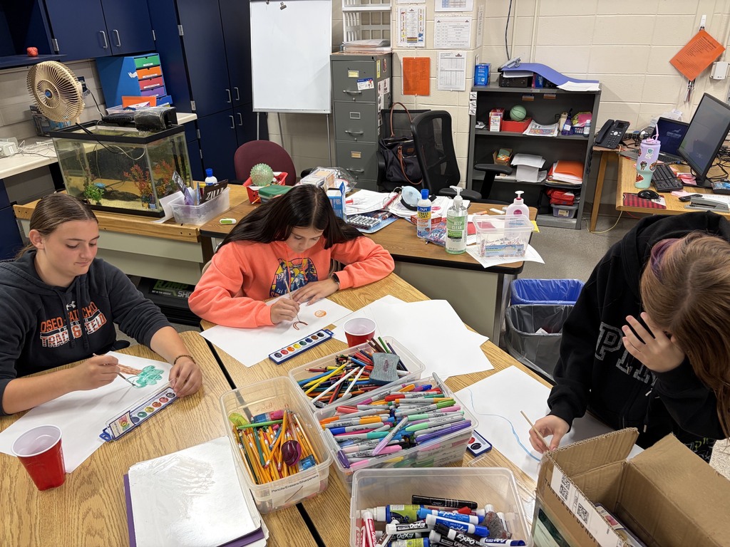 High School Students Painting with watercolors