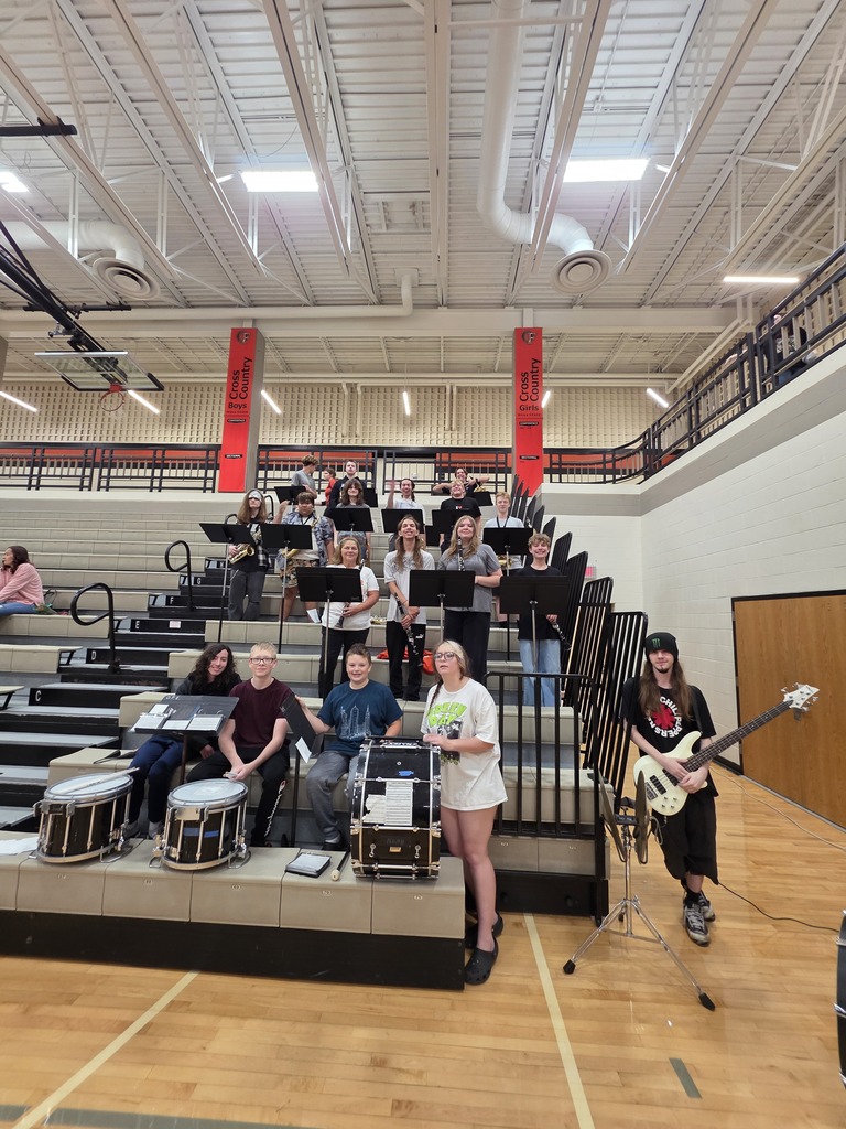 Pep band in bleachers 