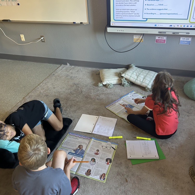students working in classroom