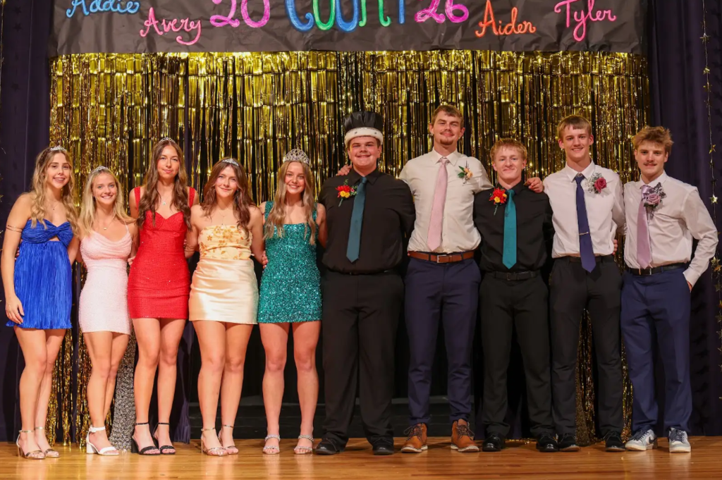 homecoming court five girls on left five boys on right