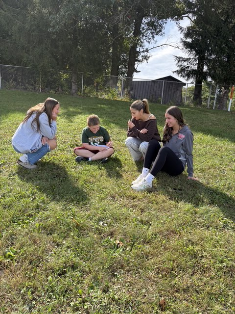 students on playground