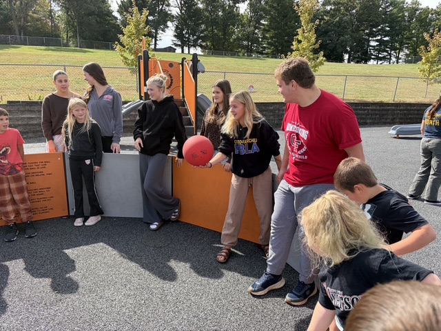students on playground