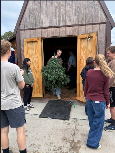 Students working in Community Park