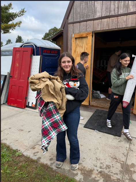 Students working in Community Park