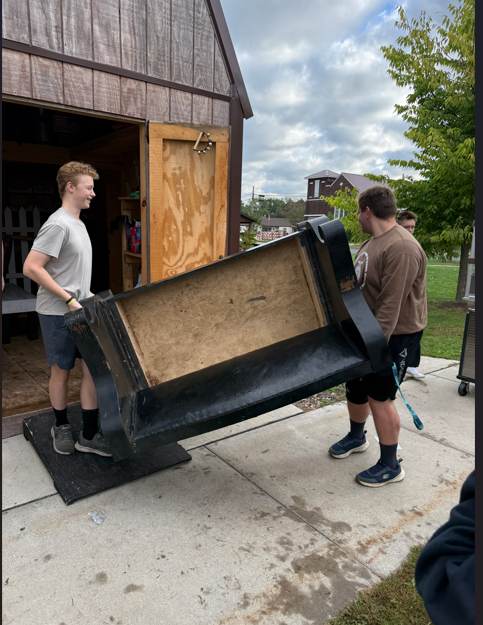 Students working in Community Park