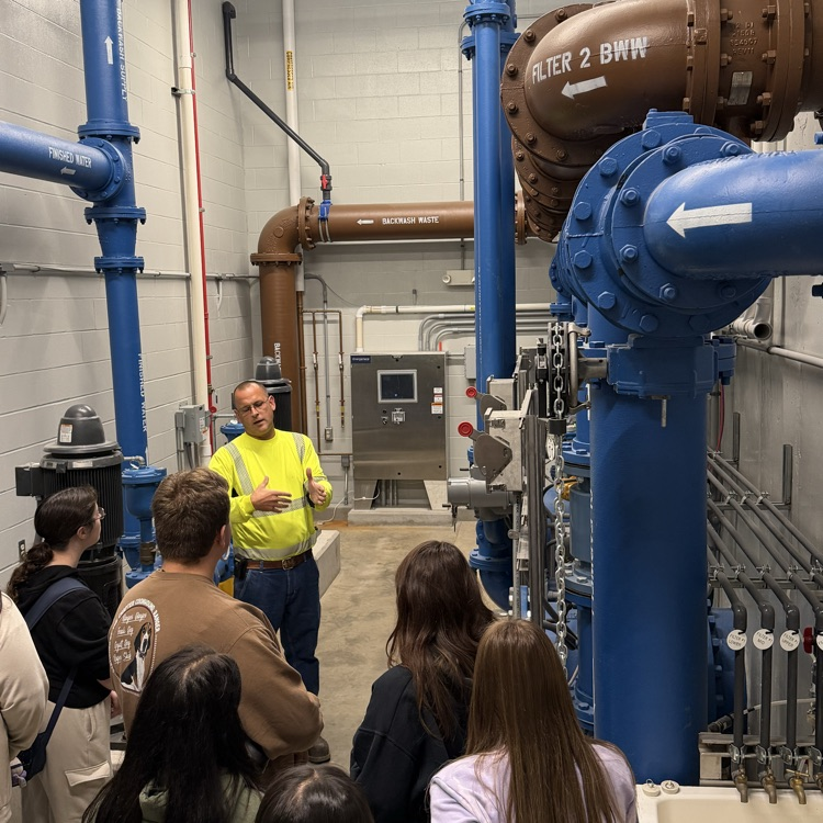 students tour wastewater treatment plant