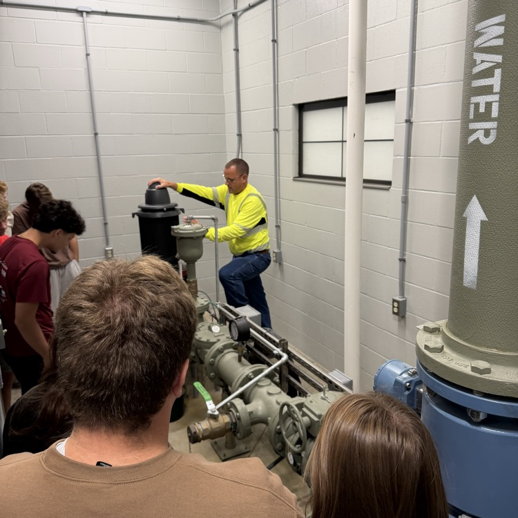 students touring water treatment plant