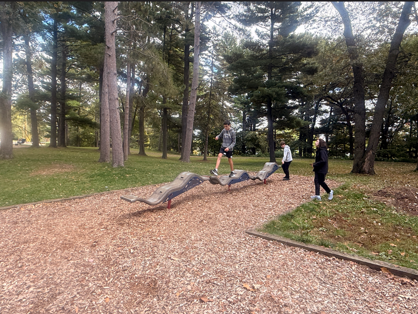 students on playground