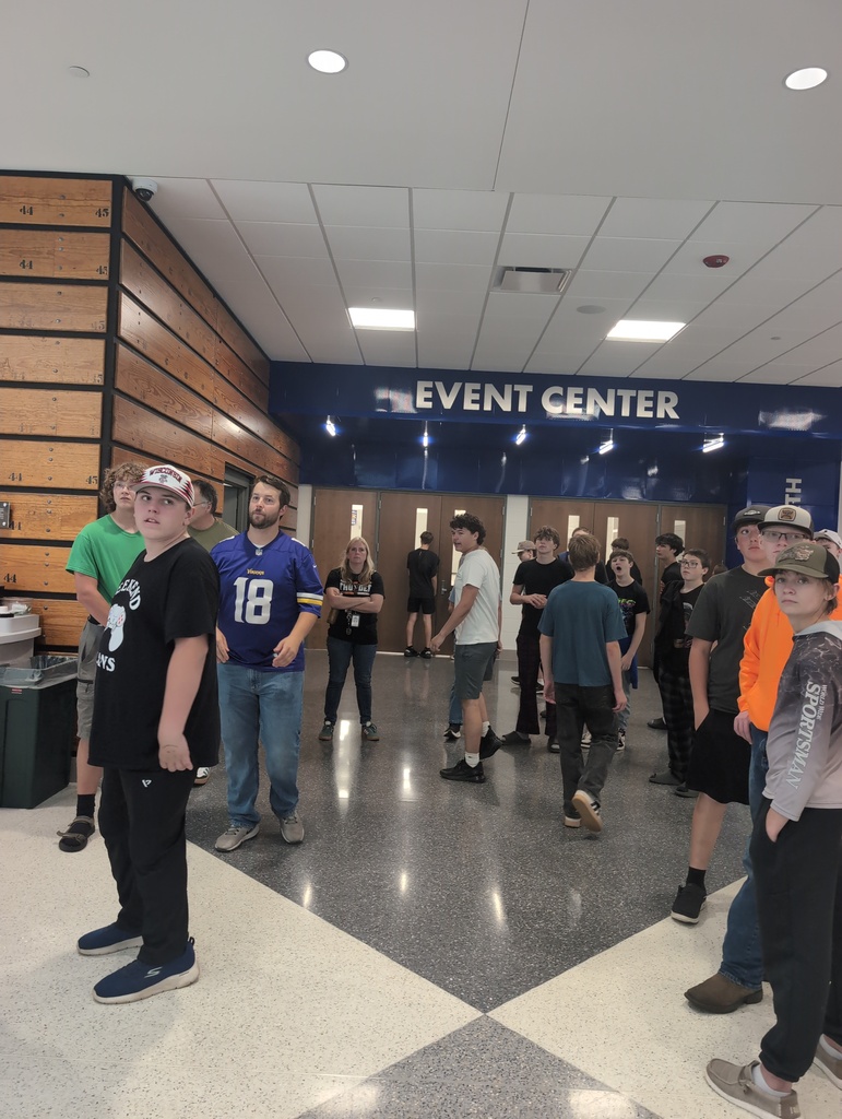 Students touring UWEC campus