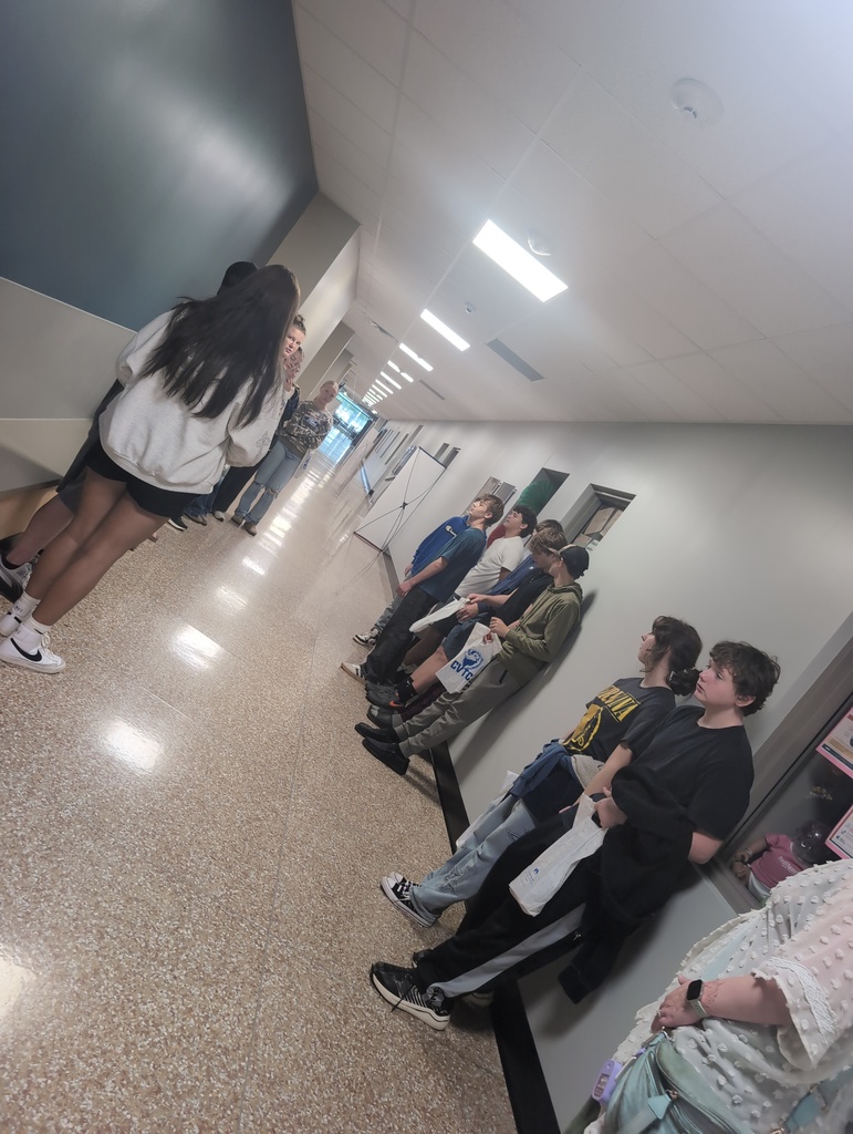Students touring CVTC Building Students along hallway